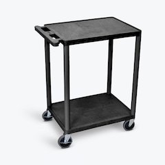 2 Shelf Utility Cart Black