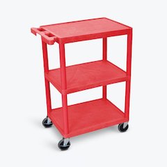 3 Shelf Utility Cart Red
