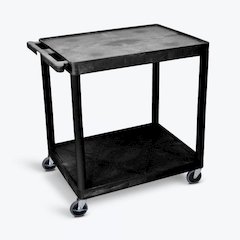2 Shelf Utility Cart Black