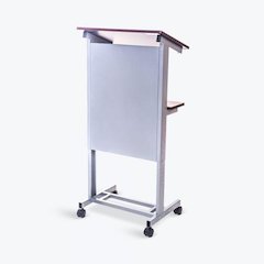 LX-ADJ-DW Adjustable Height Lectern Podium Mobile Presentation Station.