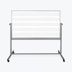72"W x 48"H Mobile Double Sided Music Whiteboard