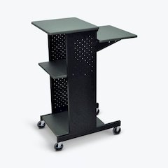 Gray 4 Shelf Mobile Presentation Station
