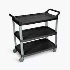 Large 3 Shelf Black Serving Cart