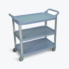 Large 3 Shelf Gray Serving Cart