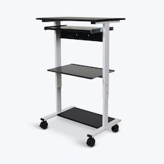 STAND-WS30 Mobile 3 Shelf Adjustable Stand Up Workstation