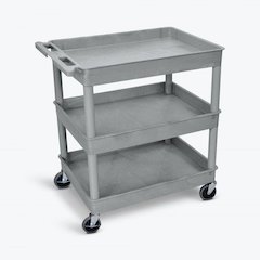 3 Shelf Large Gray Tub Cart
