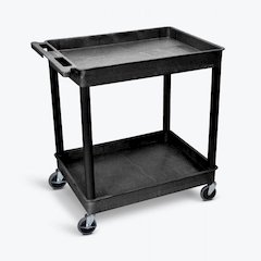 2 Shelf Large Black Tub Cart