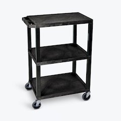 H. Wilson Black 3 Shelf Specialty Utility Cart