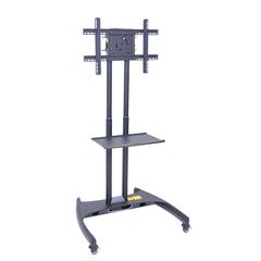 Adjustable Height Rolling Flat Panel Cart W/ Accessory Shelf