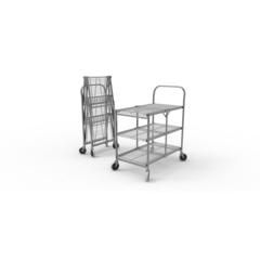 Three-Shelf Collapsible Wire Utility Cart