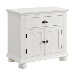 White 1-Drawer Nightstand with Traditional Style and Ample Storage
