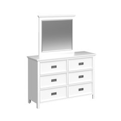 Hampton Kids Dresser and Mirror Set in White