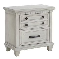 Windom 2-Drawer Nightstand with USB in Antique White