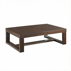 Cherry Rectangle Coffee Table with Transitional Style and 75 lb Capacity