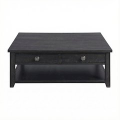 Square Coffee Table Dark Grey Traditional Design with Durable Construction