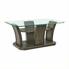Rectangular Grey Coffee Table with Transitional Style and Durable Finish