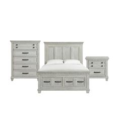 Windom Queen Storage Bed in Antique White
