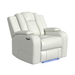 Amias Power Motion Recliner with Power Headrest, LED in Pebble Oyster