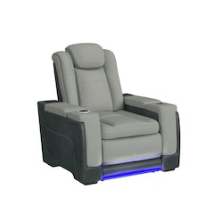 Power Motion Recliner, wireless charger and Cup holder in Rocky Cement/Charcoal