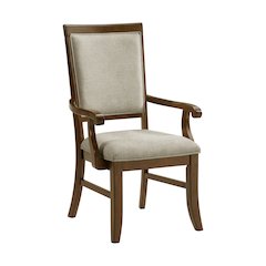 Stark Dining Arm Chair with Grey Fabric in Cherry (2 Per Carton)