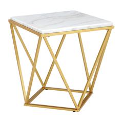 Conner End Table with Gold Metal