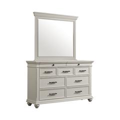 Brooks 9-Drawer Dresser with Mirror in White