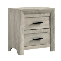 White 2-Drawer Nightstand with French Dovetail Construction, Transitional Style
