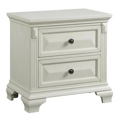 Antique White Nightstand with Usb Port and Spacious Storage