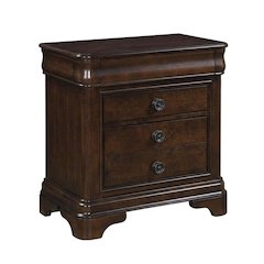 Cherry Finish Traditional Nightstand with Finger Joint Construction