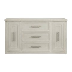 Oak Buffet Cabinet Sideboard with Storage, Credenza, Dining Room, Antique White