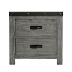 2-Drawer Nightstand with Dovetail Drawers, Transitional Bedside Table,Gray