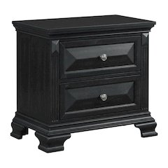 Black Nightstand with Usb Port, Traditional Style, Spacious Drawer Storage