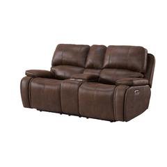 Power Motion Loveseat, Power Motion Head Recliner & Console in Heritage Brown