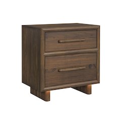 Perth Nightstand with USBC and LED in Brown