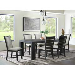 Jasper 7PC Dining Set-Table & Six Side Chairs in Black