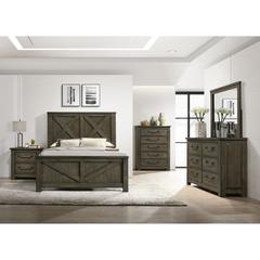 Memphis 6-Drawer Dresser with Mirror Set in Grey