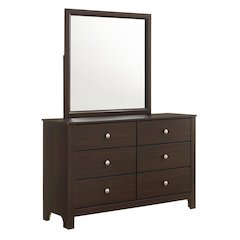 Santino Dresser and Mirror Set in Espresso