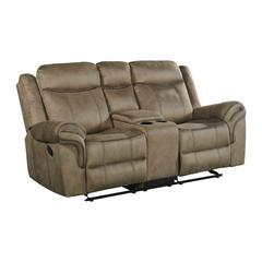 Tasso Motion Loveseat with Console in T101 Brown