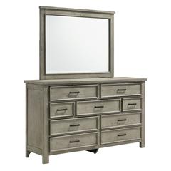 Damen Dresser & Mirror Set in Drift Grey
