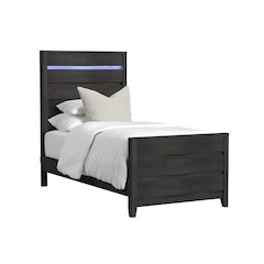 Tobias Twin Bed with LED in Black