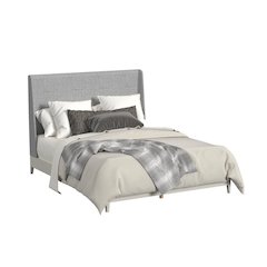 Clare King UPH Bed with Grey Fabric in Almond