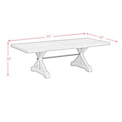 Marietta Dining Table with 2x12" Leaves in Grey