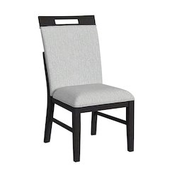 Pinnacle Dining Side Chair with Light Grey Fabric in Charcoal (2 Per Carton)