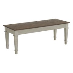Bloomfield Storage Dining Bench in Medium Brown and Washed Stone