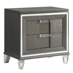 Copper Nightstand with Usb Port and Glam Style