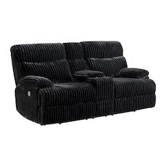 Admiral Motion Loveseat with Console in Masis Black