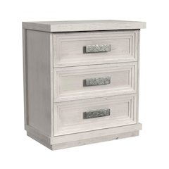 Rhiannon 3-Drawer Nightstand with USB in Antique White