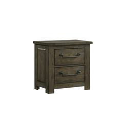 Memphis 2-Drawer Nightstand with USB in Grey