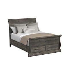 Park Ridge Full Sleigh Storage Bed in Charcoal