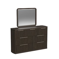 Sylvie Dresser and Mirror Set in Dark Brown